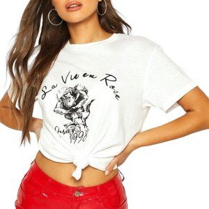 Boohoo La Vie en Rose Graphic Tee